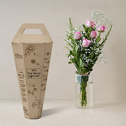 Buy The Floral Portrait Roses Bouquet Pink Online at Best