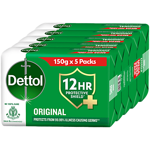 Dettol Original Bathing Soap Bar With 12 Hr Germ protection, 750 g