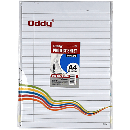 Buy Oddy A4 140 GSM One Side Ruled Project Sheets Online at Best