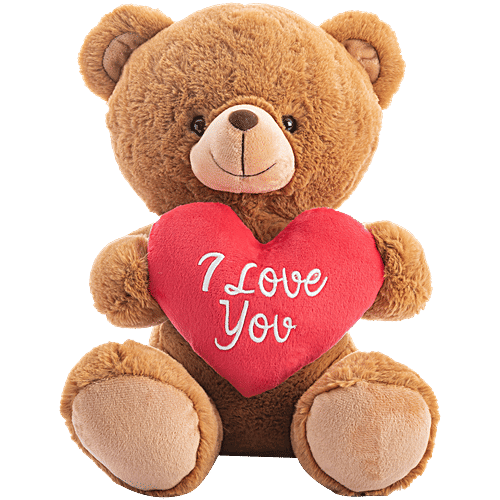 Dimpy Stuff Teddy Bear With Heart Brown, I Love You Quote, pc - Main Image