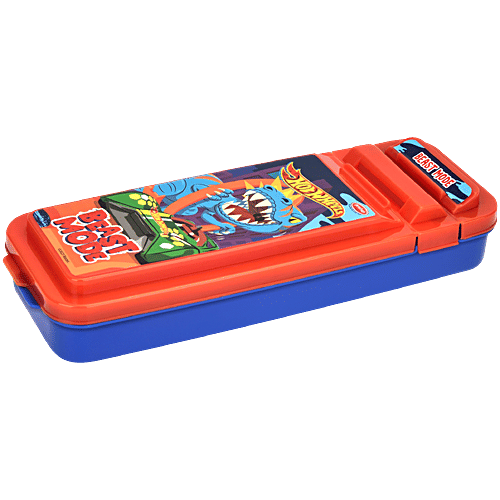 Buy Pratap Flip Flop Compass Pencil Box - Hotwheels, Red Online at