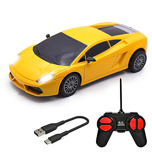 Wembley Remote Control Car High-Speed Mini 1:24 Scale, USB Rechargeable,  For Kids, Yellow, pc