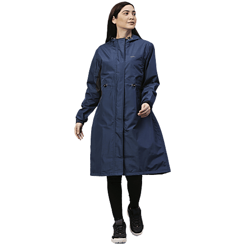 Zeel Rain Jacket With Hood For Women, Waterproof, Blue, L, pc