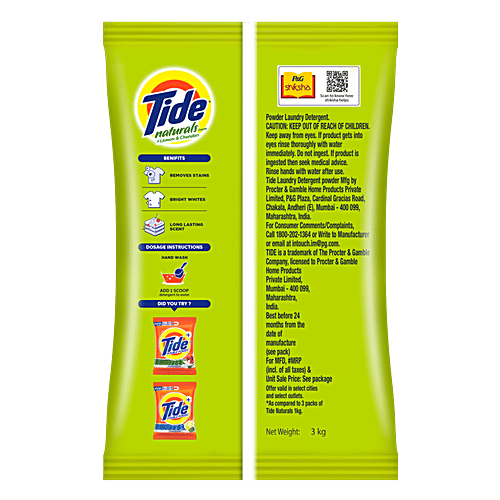 Tide Naturals Lemon Chandan Detergent Powder 3 Kg.