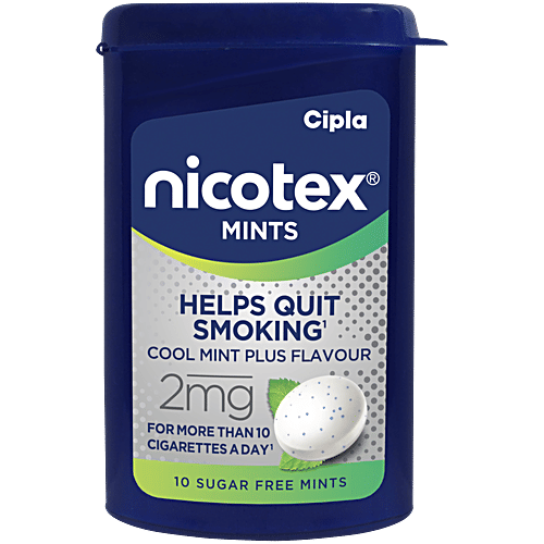 Buy Nicotex Cool Mint Plus Flavour Sugar Free Mints - 1 mg Online