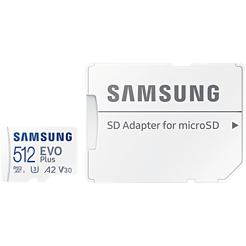 Samsung India EVO Plus 512 GB Micro SDXC With SD Adaptor, Up To 160MB/s,  Memory Card, MB-MC512SA/IN, pc
