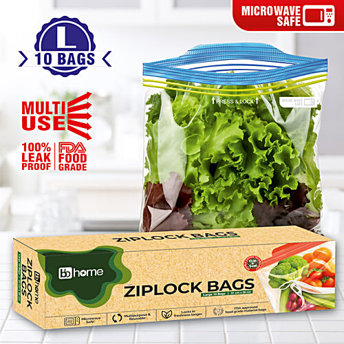 bb home Ziplock Bags Large, 10 pcs