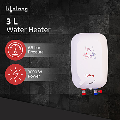 Lifelong Flash Instant Water Heater (3 ltrs, 3000W, White)