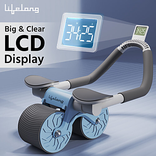 Lifelong Abs Roller Abdominal Exercise Equipment, For Home Gym, Timer,  Mobile Holder Knee Pad, pc