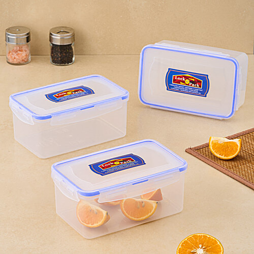 Buy Laplast Lock N Pack Plastic Container - Transparent, Plain, Rectangular Online at Best Price of Rs 499