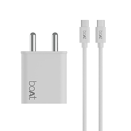 Buy boAt Portable Wall Charger With Dual Port With Type C To Type