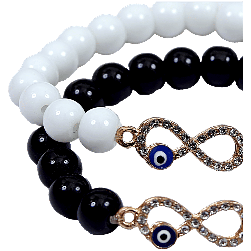 Matching Couples Evil Eye Bracelets – Stretchable Beaded Bracelets For Him & Her - View #13
