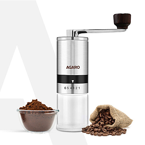 Buy Agaro Elite Manual Coffee Grinder Ceramic, With Glass Jar,