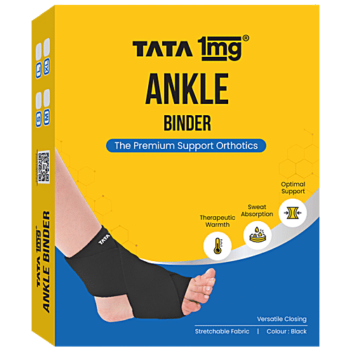 Tata 1mg Ankle Binder, Ankle Support For Pain Relief, Injuries  Inflammation, Ankle Protection Guard Post Cast Care Post Operation Large,  pc