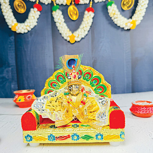 Mangal Bhavan Laddu Gopal Brass Idol Janmashtami x x cm, pc