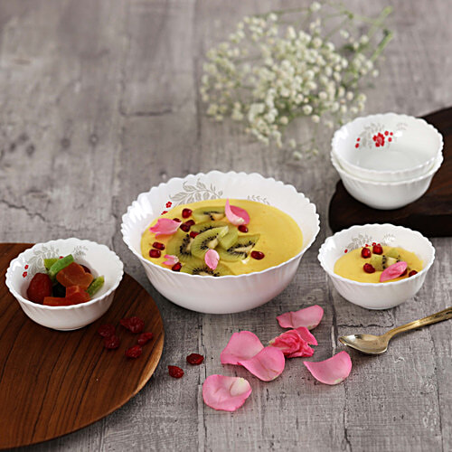 Buy Cello Opalware Dazzle Series Scarlet Bliss Pudding Set Online