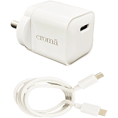 Buy Croma 20W Type C Port Fast Charger (Type C To Type C Cable