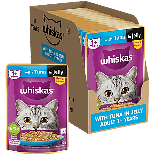 Whiskas Wet Cat Food With Tuna In Jelly Adult 1+ Years, kg