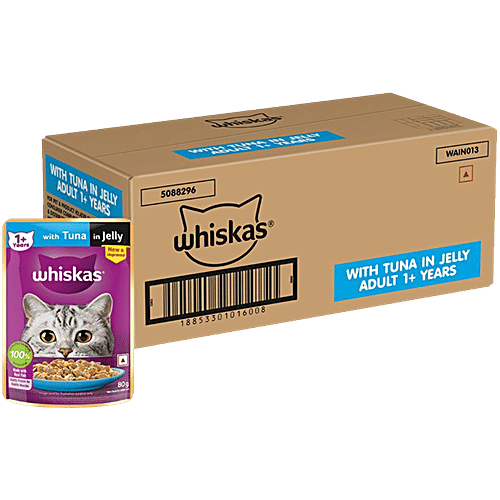 Whiskas Wet Cat Food With Tuna In Jelly Adult 1+ Years, kg