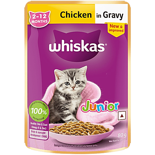 Buy Whiskas Junior Kitten Wet Food With Chicken In Gravy to 12