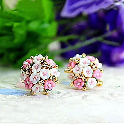 Youbella Resin Stud Earrings, Pair
