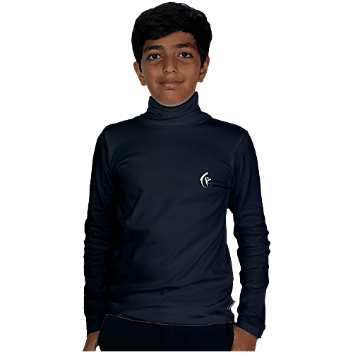 Kiddopanti Kids Black Solid Full Sleeves T-Shirt, pc