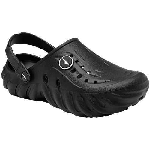 Asian Footwear Men's Black Back Strap Clogs, Pair