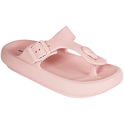 Buy Mozafia Women's Nude Pink T-Strap Sandals Online at Best Price