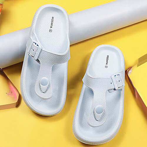 Buy Mozafia Women's Sky Blue T-Strap Sandals Online at Best Price