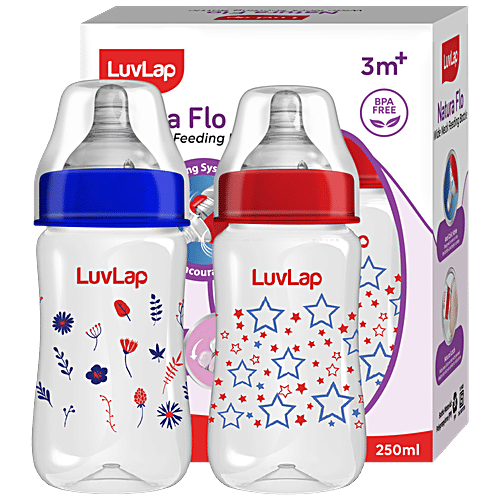 Buy LuvLap Anti Colic Wide Neck Natura Flo Baby Feeding Bottle ...