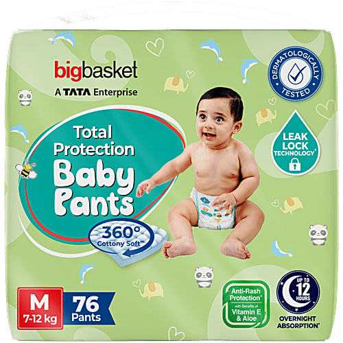 bigbasket Baby Diapers Pants Medium, 76 pcs