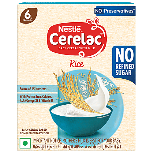 Nestle Cerelac Rice Baby Cereal With Milk For To 24 Months, 300 g