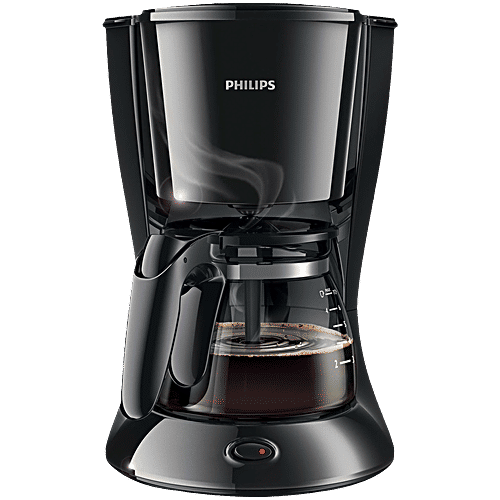 Philips India Daily Collection 750 Watt Cups Automatic Drip Coffee Maker  With Water Level Indicator Black, Unit