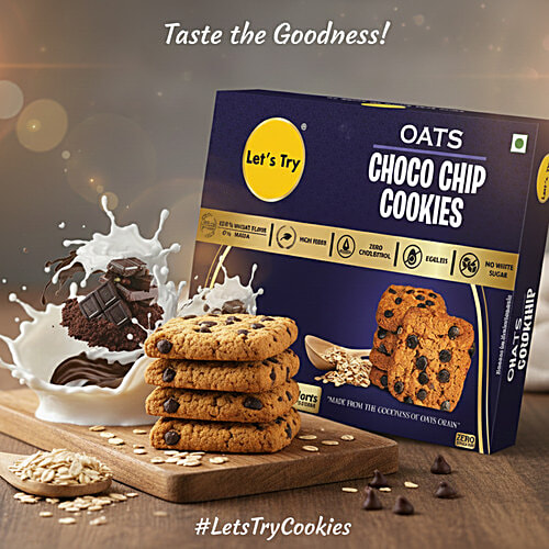 Buy Let's Try Oats Choco Chip Cookies Online at Best Price of Rs