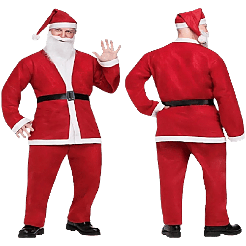 DP Santa Claus Dress Christmas Costume With Cap, For Adults, pc