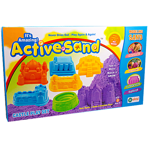 Ekta Active Sand Castle Play Set With Moulds, 500 g