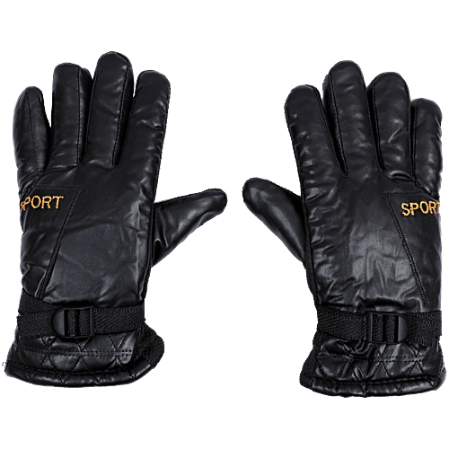 Pearlfiesta Soft Fur Warm Winter Leatherite Gloves Non-Slip Grip, Extreme  Cold Protection, For Men, Pair