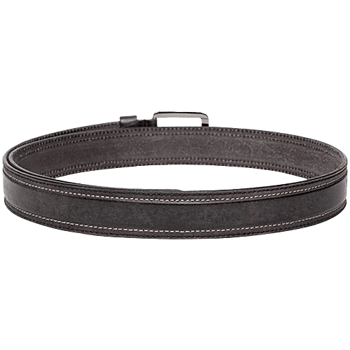 Buy Teakwood Leathers Dark Brown Stitched Leather Narrow Belt