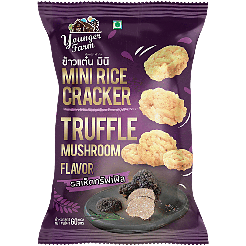 Mini Rice Wheel Crackers Buy Younger Farm Truffle Mushroom Flavour Mini Rice Cracker Online at ...