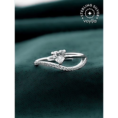 Voylla Shining Heart Silver Ring, pc