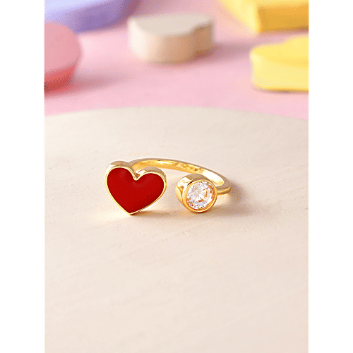 Buy Voylla Red Heart Open Finger Ring Online at Best Price of Rs