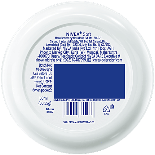 Nivea Soft Sun Protection Factor 15 Daily Uv Light Moisturising Cream 50Ml