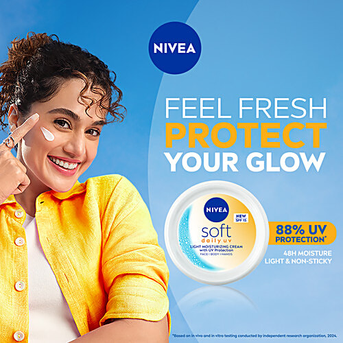 Nivea Soft Sun Protection Factor 15 Daily Uv Light Moisturising Cream 50Ml