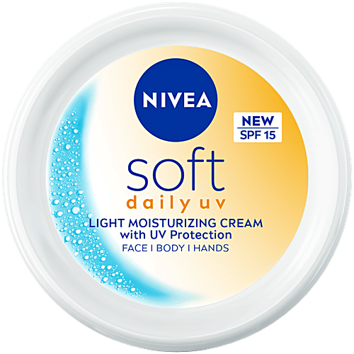 Nivea Soft Sun Protection Factor 15 Daily Uv Light Moisturising Cream 50Ml
