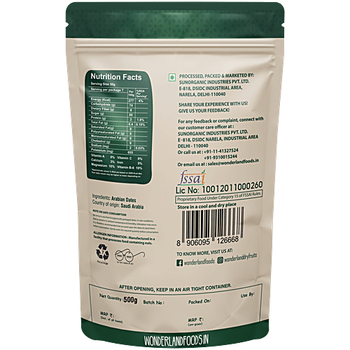 Wonderland Foods Arabian Dates 500 Gm