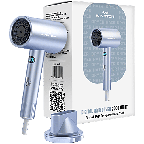 Winston Digital Smart Ionic Hair Dryer 2000 Watt With LED Display, pc
