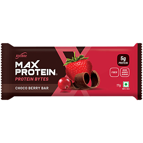 Ritbite Stake Buy RiteBite Max Protein Max 5g Protein Choco Berry Bar Protein Bytes ...