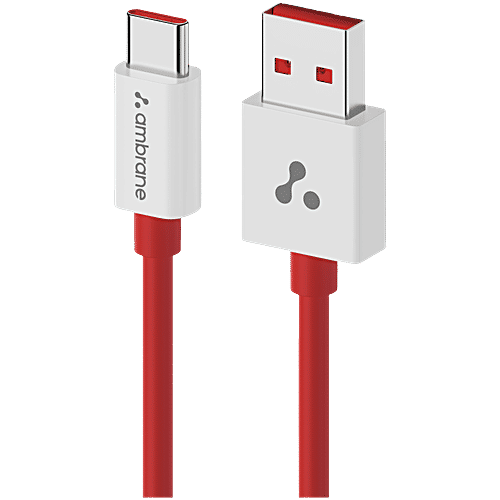 Buy Ambrane ACT 65W-12 Red USB To Type-C m Fast Charging Cable