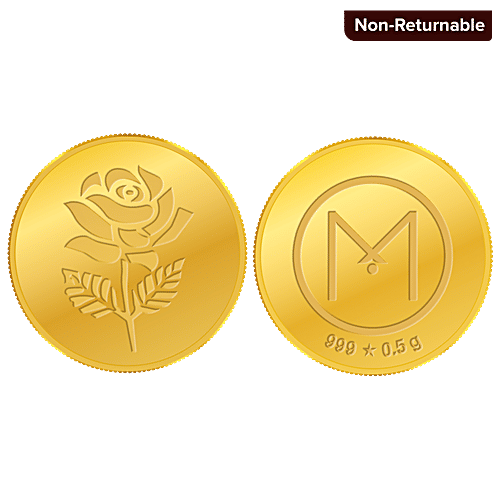 Malabar Gold and Diamonds 24 karat Gold Coin With Flower Motif, g