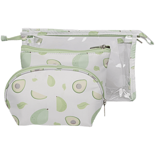 Buy QIPS Avacado Printed Cosmetic Pouches - With Zipper